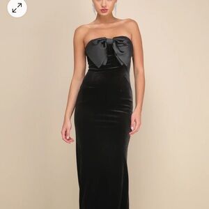 Lulu's Black Strapless Dress